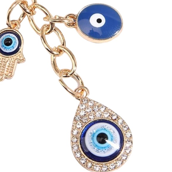 4/25 NWT Hamsa Hand & Evil Eye Purse Pendant/ Key Chain Charm - Picture 2 of 3